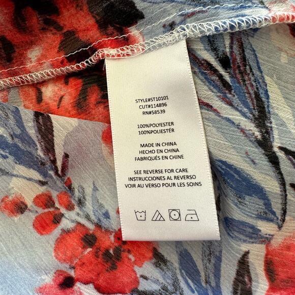 Kut From the Kloth Sheer Lightweight Long Sleeve Button Front Floral Top Small - Picture 4 of 5